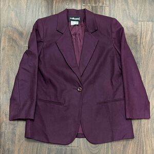 Sag Harbor Vintage Deep Purple Wool Blazer